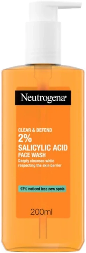 Neutrogena Tea Tree, Clear and Defend, 2 percent Salicylic Acid Face Wash, 200 ml