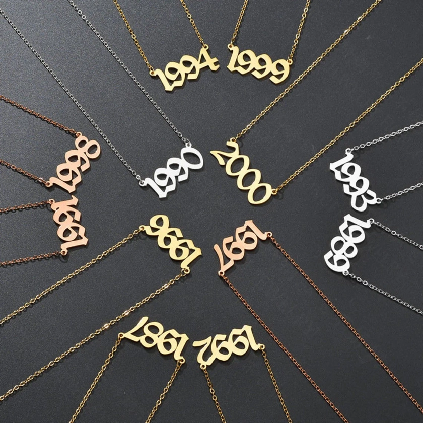 Year Necklace Custom Number Birthday Gift