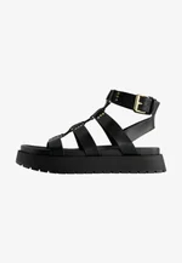 Bershka BUCKLED - Sandales à plateforme - black/noir - ZALANDO.FR