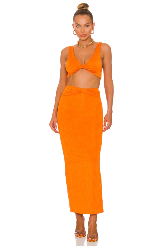 superdown Joana Maxi Skirt Set in Tangerine | REVOLVE