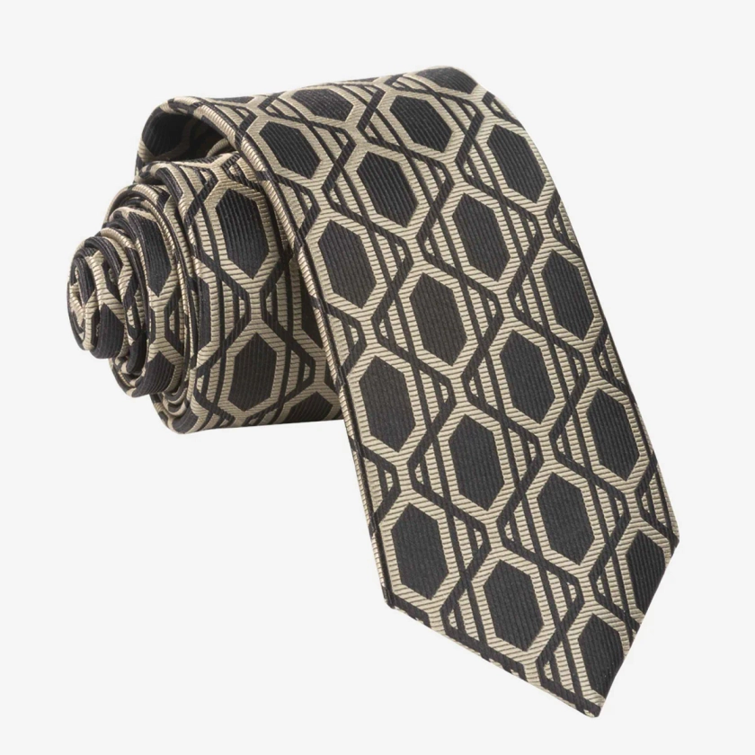 Art Deco Gems Black Tie | Silk Ties | Tie Bar