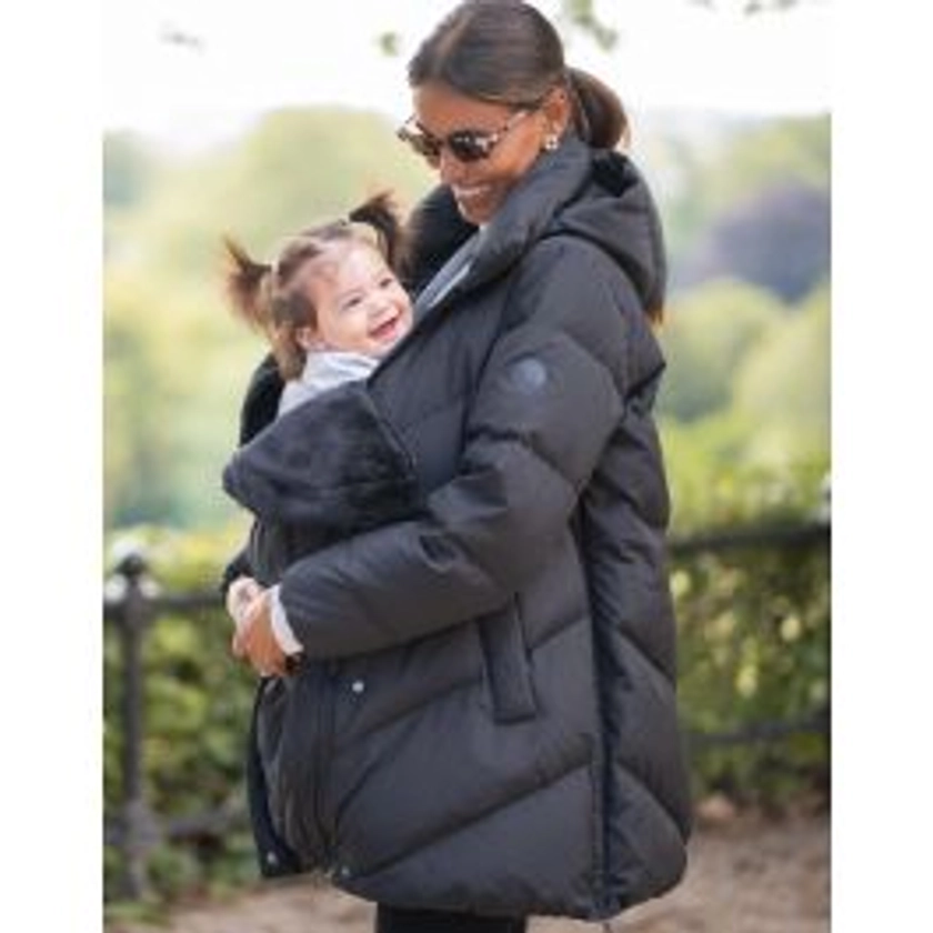 Black Maternity & Babywearing Puffer Coat