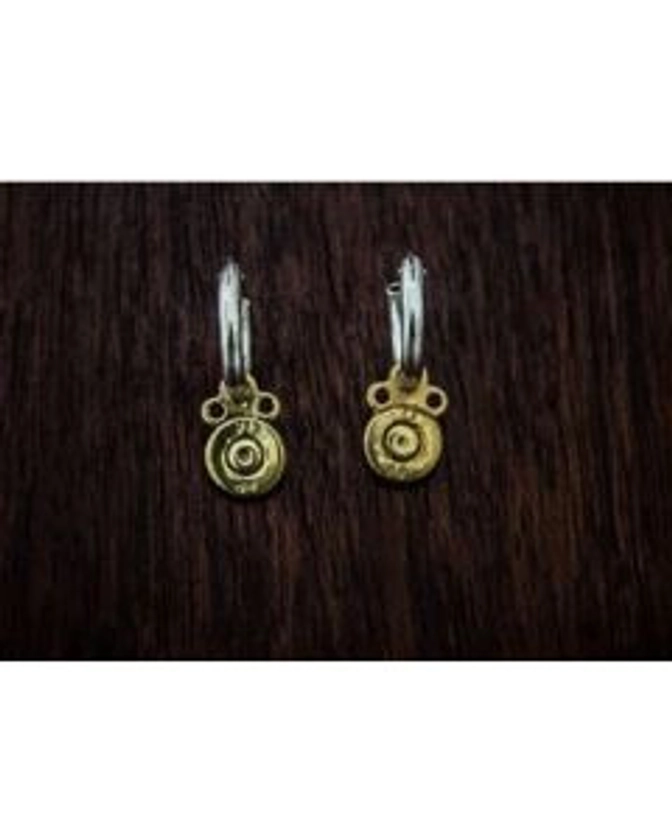 AELS Apopo Ammo Bullet Circle Dangle Hoop Earrings