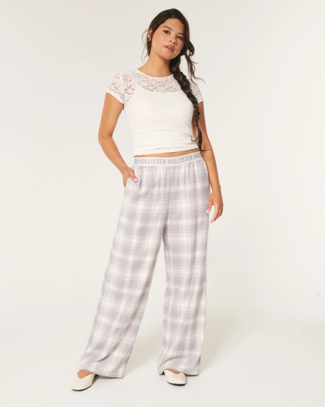 Women's Wide-Leg 24/7 Pajama Pants | Women's Clearance | HollisterCo.com