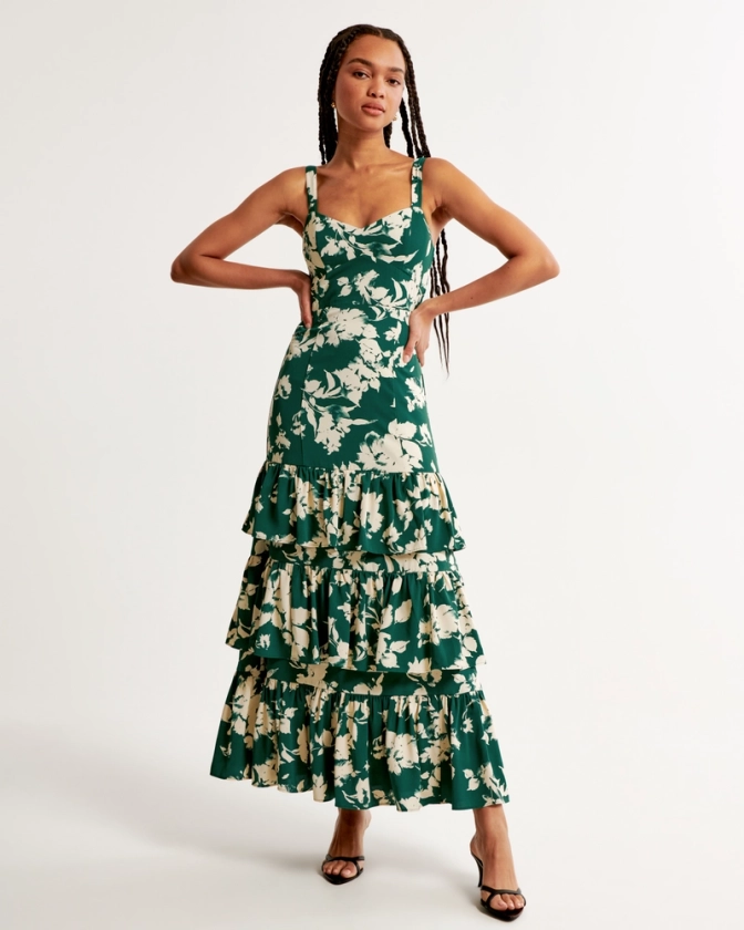 Donna Ruffle Tiered Maxi Dress | Donna Vestiti e Salopette lunghe | Abercrombie.com