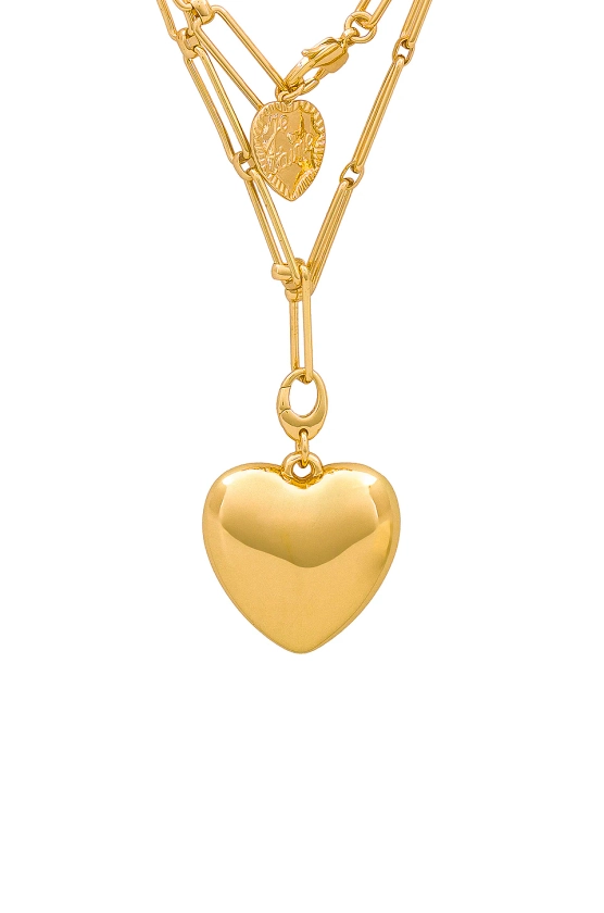 X Revolve Puffy Heart Chain Necklace
