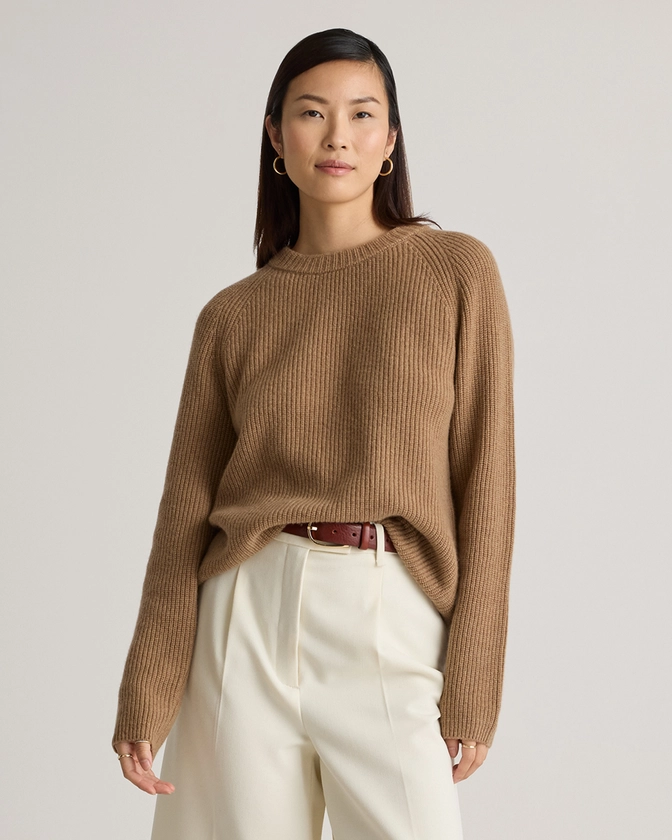 Mongolian Cashmere Fisherman Crewneck Sweater