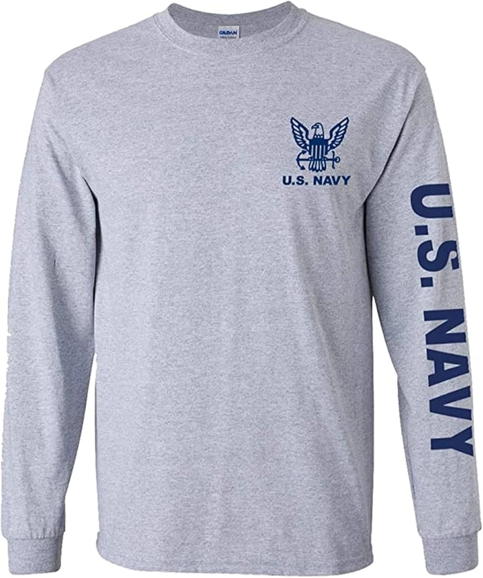 U.S. Navy long sleeve T-shirt. Navy Blue or Sports Grey