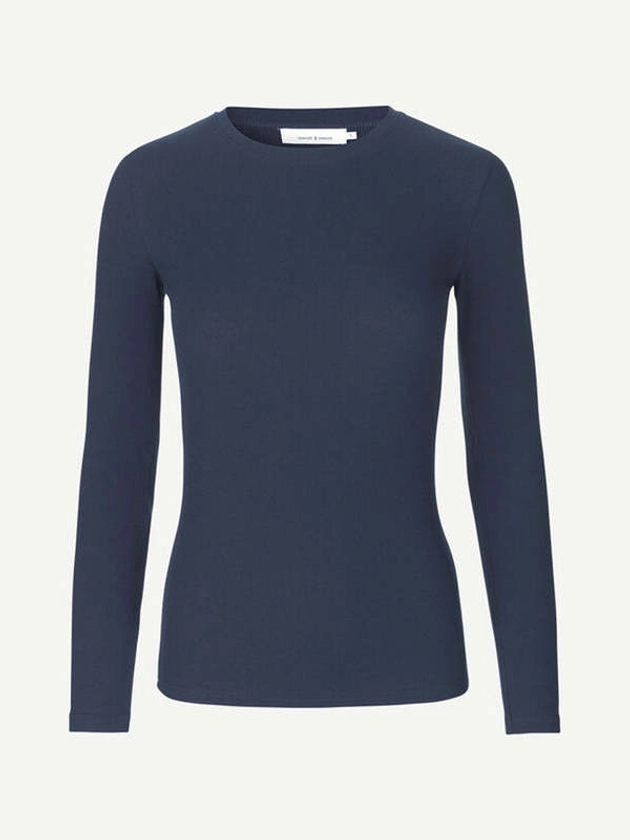 Samsøe & Samsøe Alexa Long Sleeve Tee - Night Sky on Garmentory