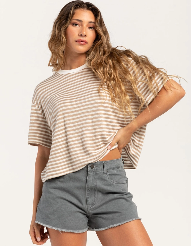 RUSTY Penny Stripe Womens Tee - TAUPE | Tillys