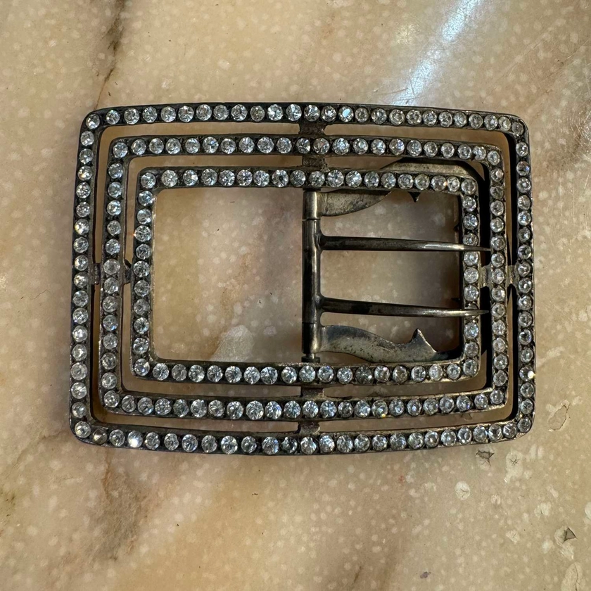 Antique 19th century rectangular paste buckle