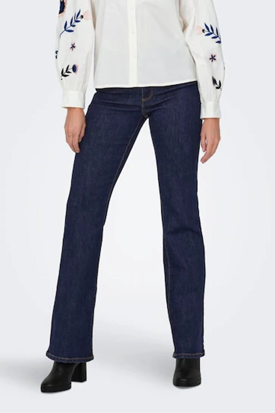 ONLY Blue Wauw High Waisted Comfort Stretch Flared Jeans