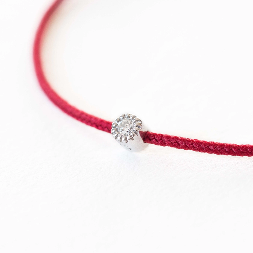 Mon Précieux Diamant - Rouge carmin | Bracelet rouge avec diamant | Graazie