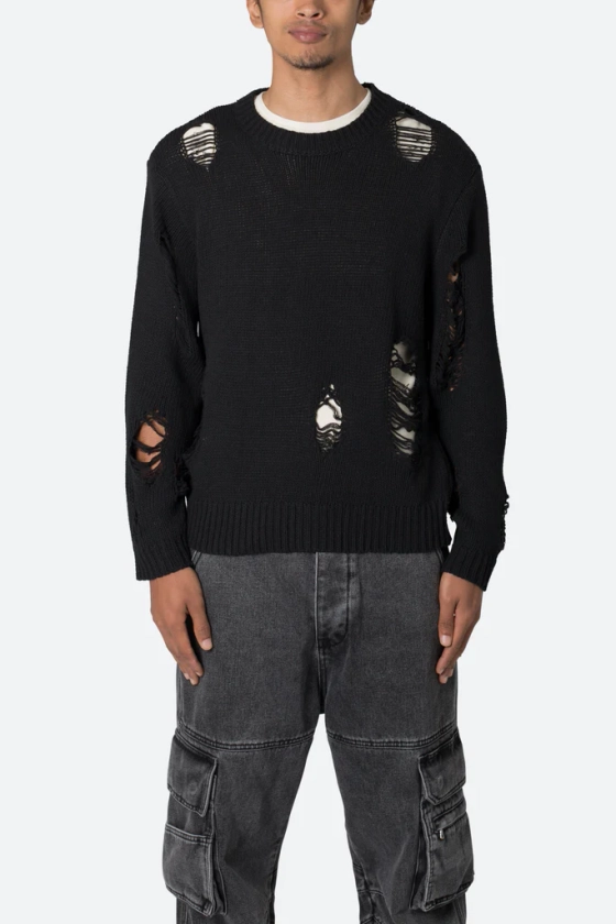 Distressed Sweater - Black
