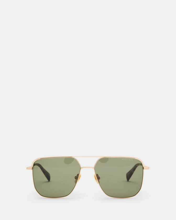 Swift Square Aviator Sunglasses Gold | ALLSAINTS US