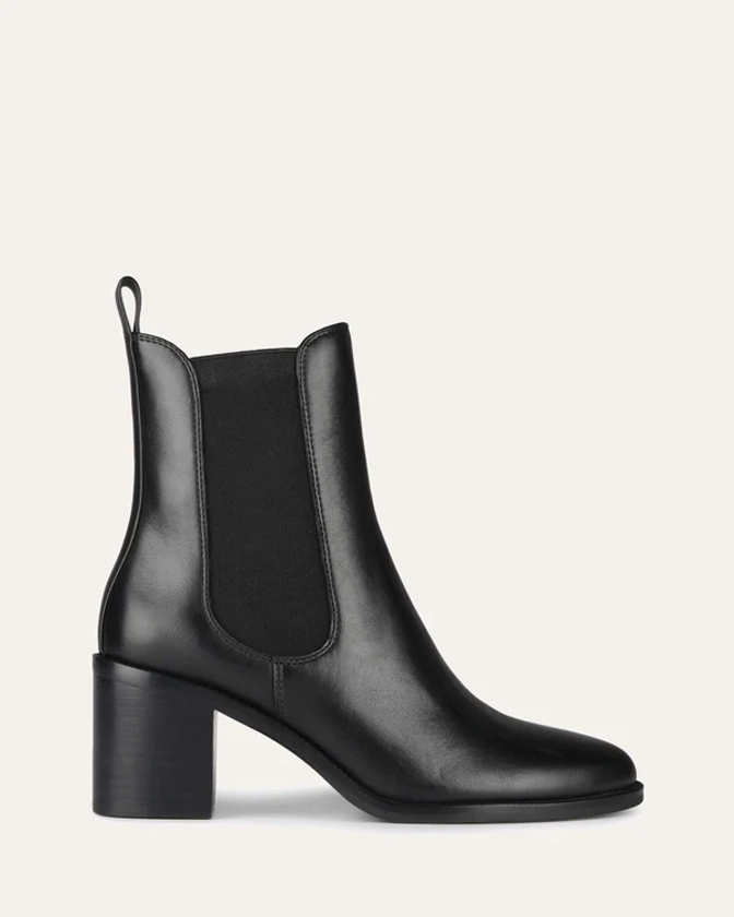 MARLOWE MID ANKLE BOOTS BLACK LEATHER