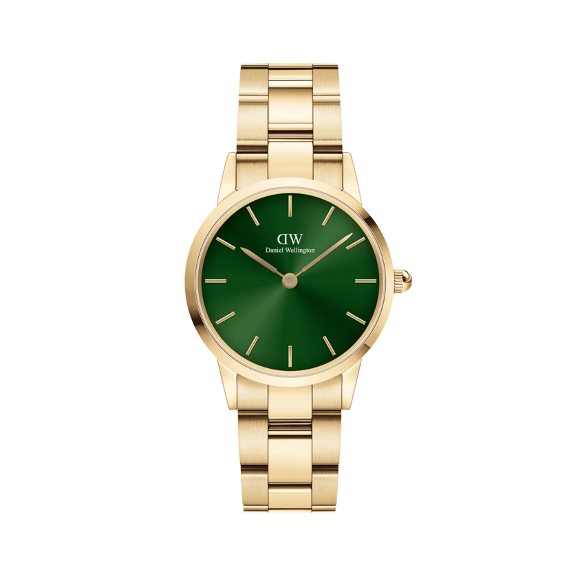 Iconic Link Emerald - Watch Gold with Green Dial | DW