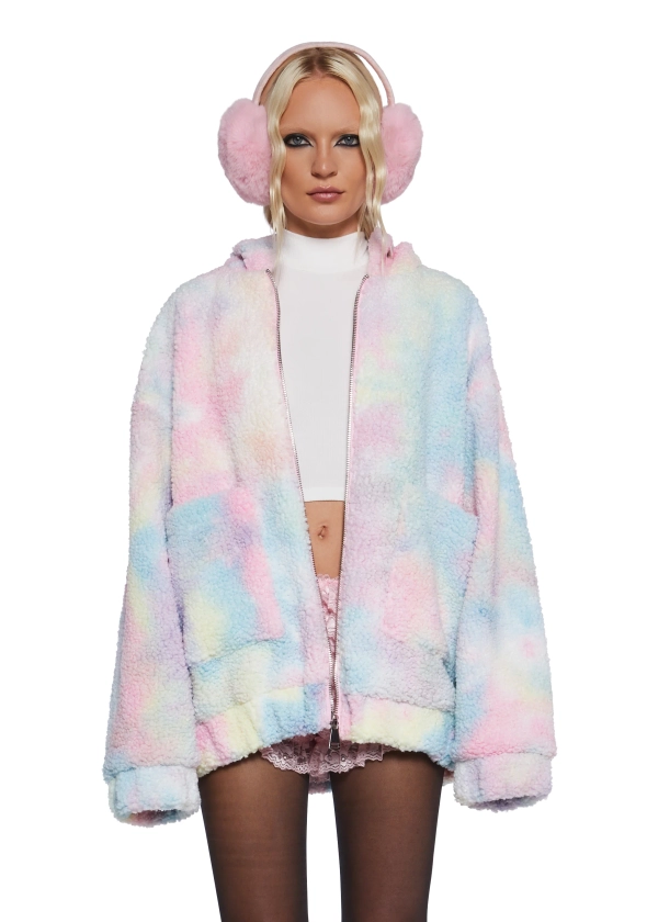 Sugar Thrillz Pastel Sherpa Hoodie Jacket