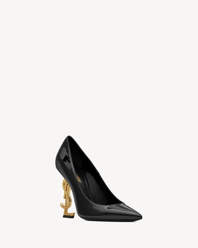 OPYUM Pumps in patent leather with gold-tone heel | Saint Laurent | YSL.com