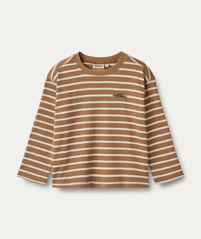 T shirt L/S Dallas - Caramel stripe 3 years