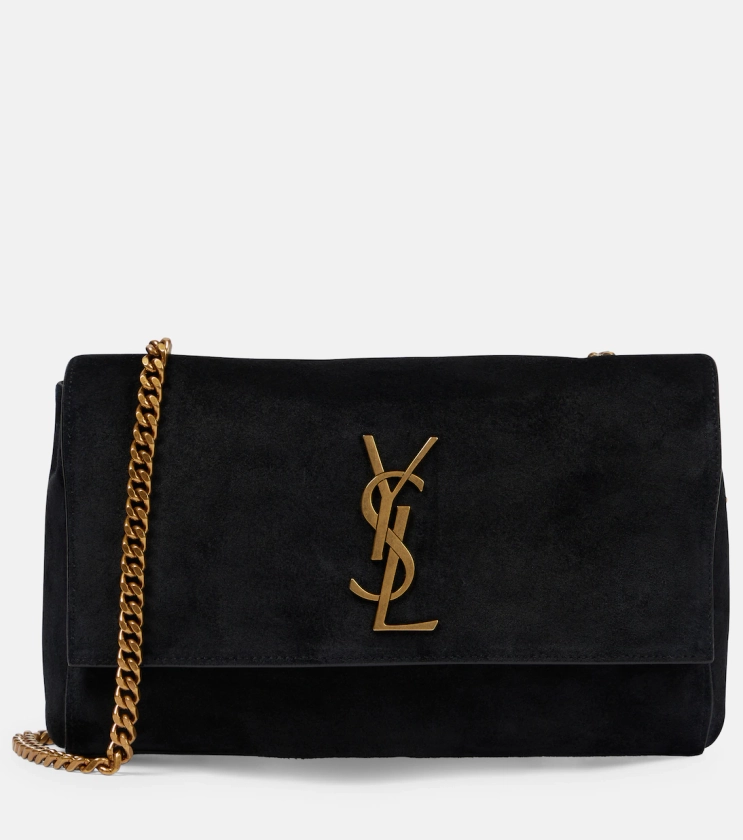 Kate Small reversible suede and leather shoulder bag in black - Saint Laurent | Mytheresa