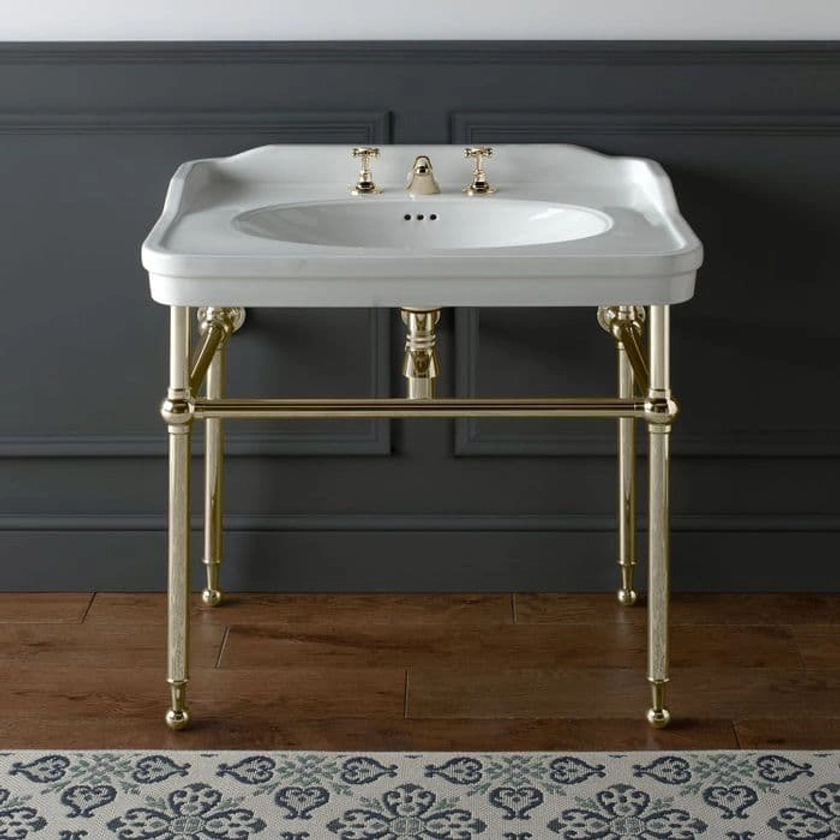 Healey & Lord Classic Collection 800mm Console Basin with Metal Basin Stand