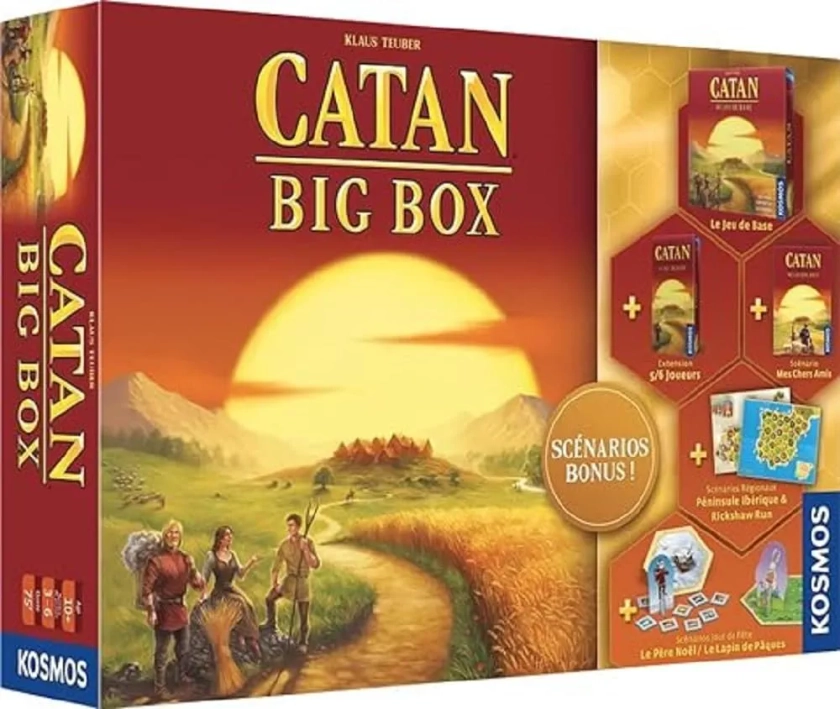 Asmodee Kosmos Catan : Big Box - Jeux de société - Jeux de Plateau - Jeux de stratégie - Jeu de développement à partir de 10 Ans - 3 à 6 Joueurs - Version française