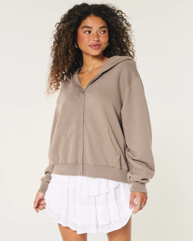 Women's Easy Zip-Up Hoodie | Women's Tops | HollisterCo.com