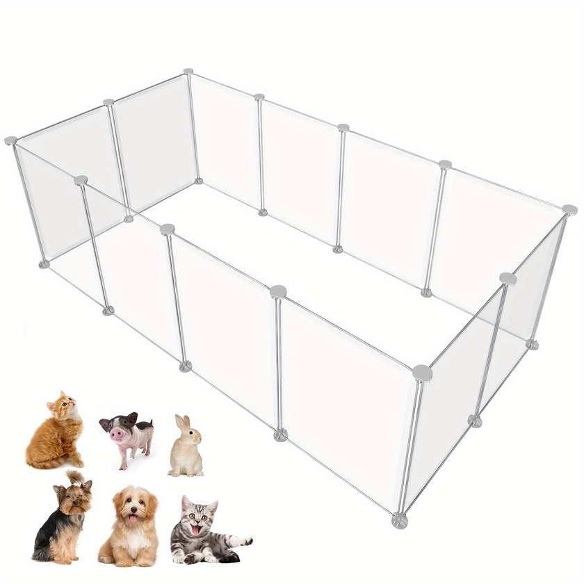 12pieces Pet Playpen Portable Small Animals Playpen, Pet Fence Yard Fence For Guinea, Bunny, Ferrets, Mice, Hamsters, Hedgehogs, Puppies, Turtles