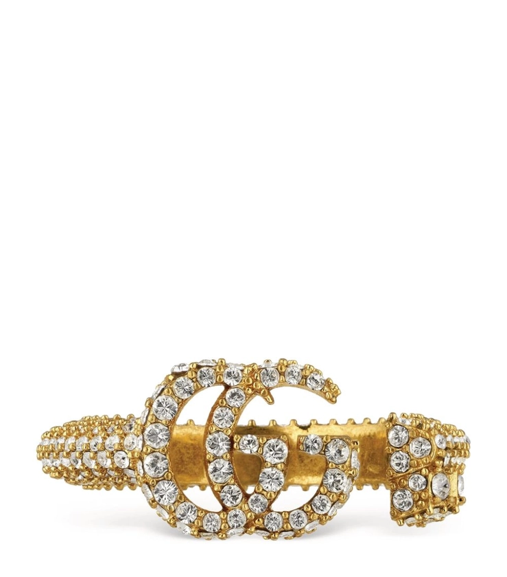 Gucci Crystal-Embellished Double G Key Ring | Harrods DK
