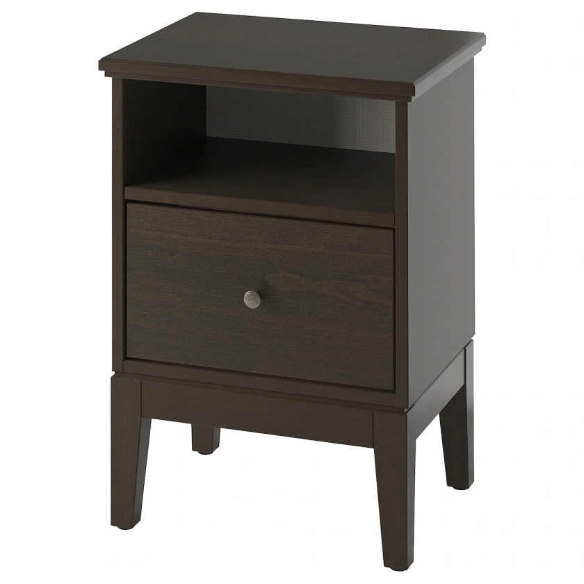 IDANÄS Bedside table, dark brown stained, 47x40 cm - IKEA