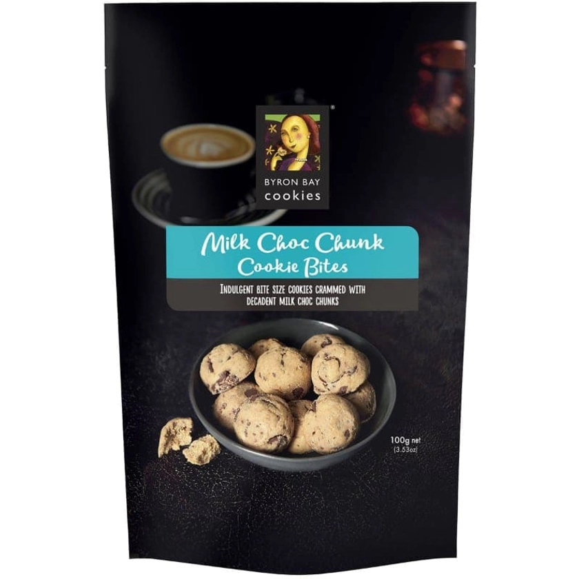 Buy Byron Bay Cookies Milk Choc Chunk Cookie Bites 100g Online | Worldwide Delivery | Australian Food Shop