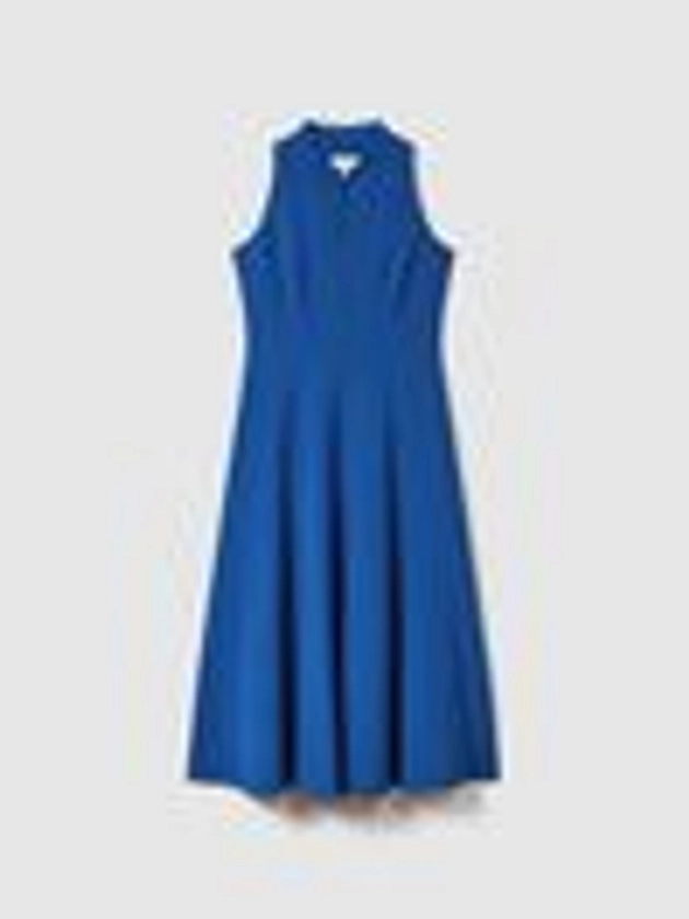 Florere Bright Blue Florere Bright Blue Zip Front Midi Dress