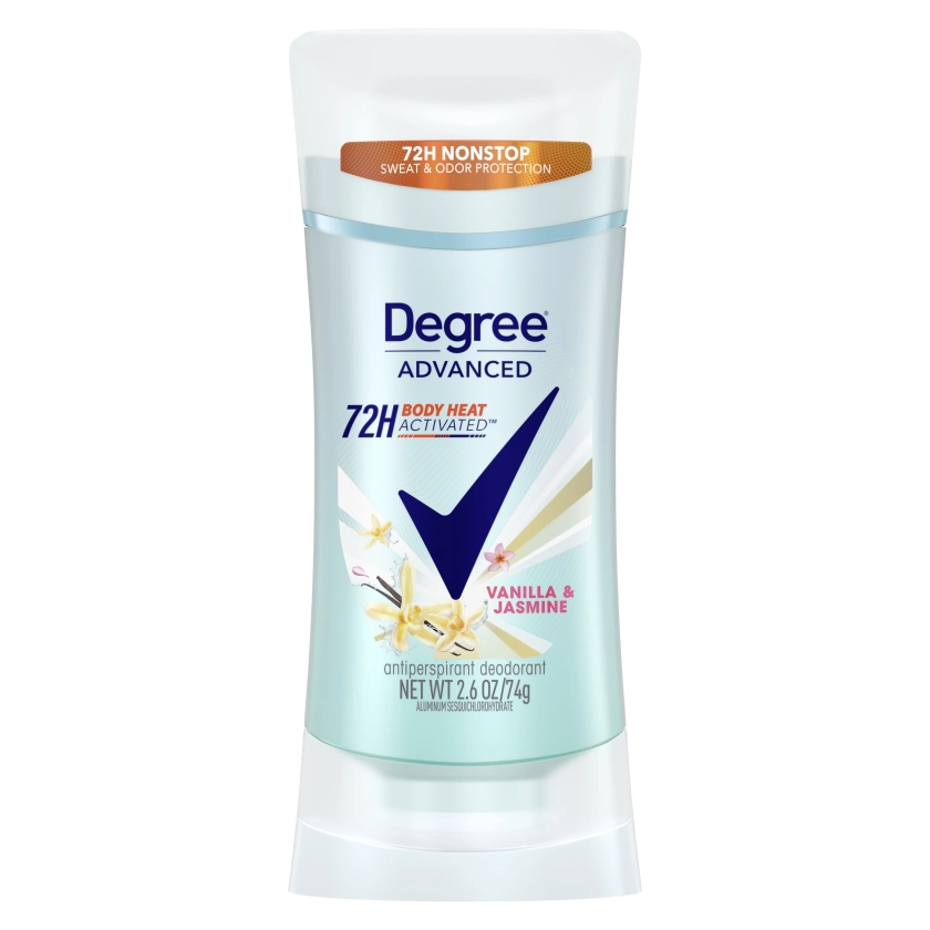 Degree Advanced Women's Antiperspirant Deodorant Stick Vanilla & Jasmine, 2.6 oz