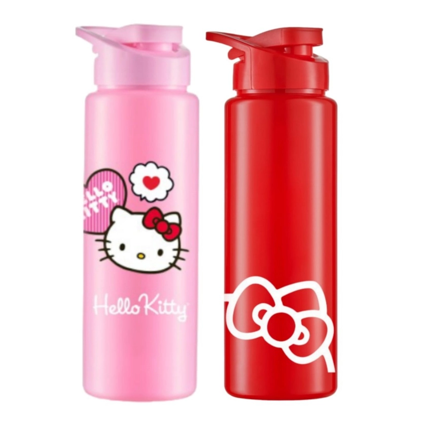 Squeeze Garrafa Hello Kitty Plástico 750ml Livre de BPA Academia Lancheira