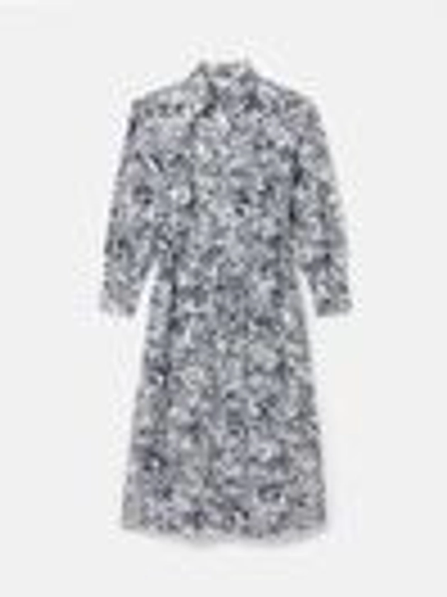 Francesca Blue/White Tie Waist Shirt Dress