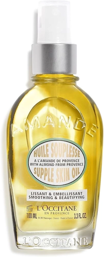 L'OCCITANE Almond Supple Skin Oil 3.3 Fl. Oz: Improve Appearance of Stretch Marks, Soften Skin, Velvety, Firmer-Looking Skin, Irresistible Aroma