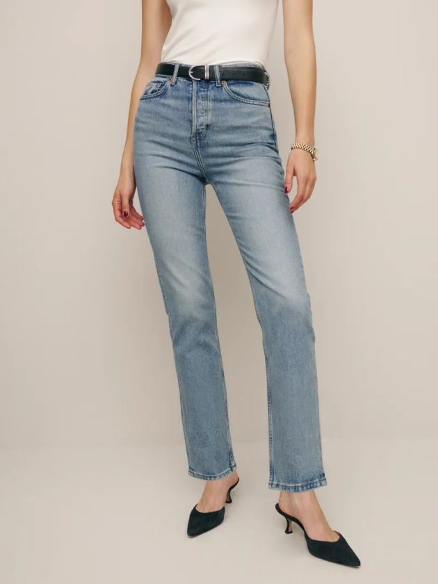 Cynthia Stretch High Rise Straight Jeans