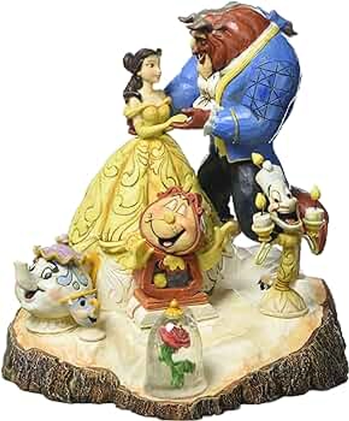 Enesco Disney Traditions 4031487 Figurine la Belle et la Bête Bois Sculpté Résine 19 cm