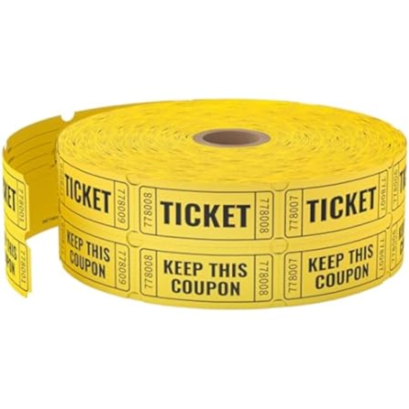 1000 Tacticai Raffle Tickets, Blue (8 Color Selection), Double Roll, Ticket for Events, Entry, Class Reward, Fundraiser & Prizes