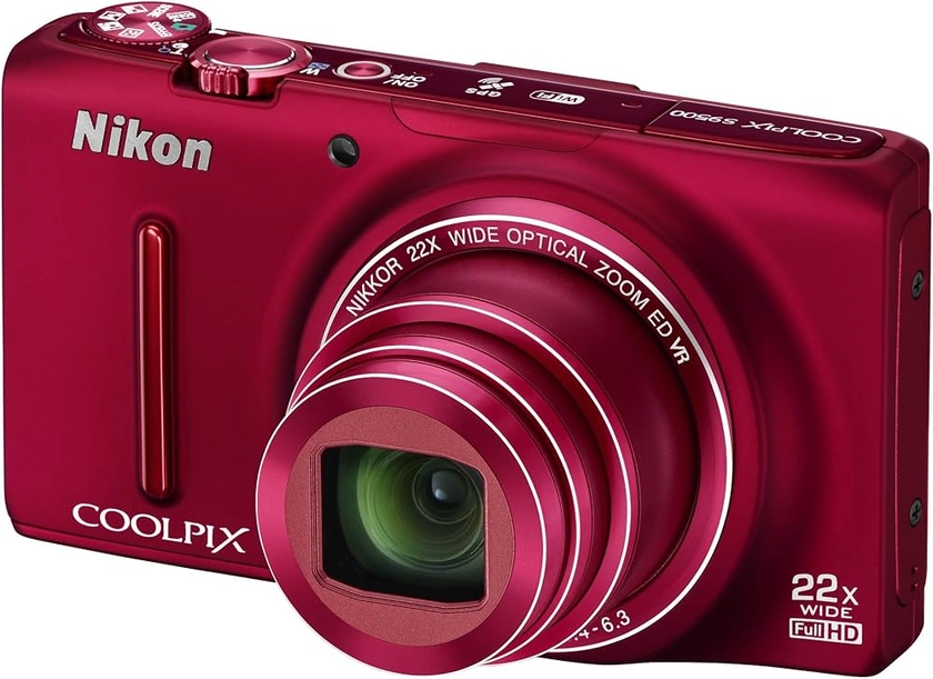 Nikon Coolpix S9500 Appareil photo numérique compact 18,1 Mpix Ecran 3" Zoom optique 22x Rouge