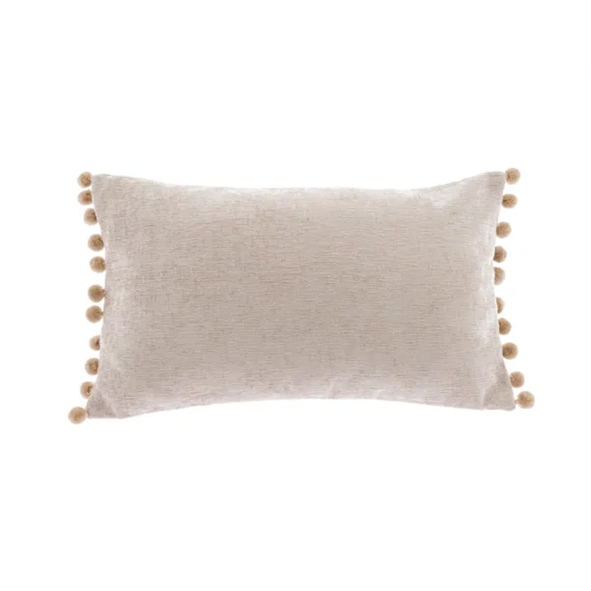 Chenille PomPom Boudoir Cushion