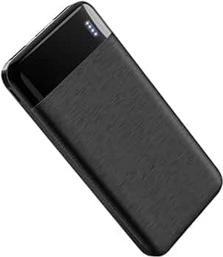 Gemoly Power Bank 10000mAh Mince Petite Batterie Externe 2.4A Chargeur de Téléphone Portable Portable pour iPhone Samsung Galaxy One Plus Xiaomi iPad Android Plus (Noir)