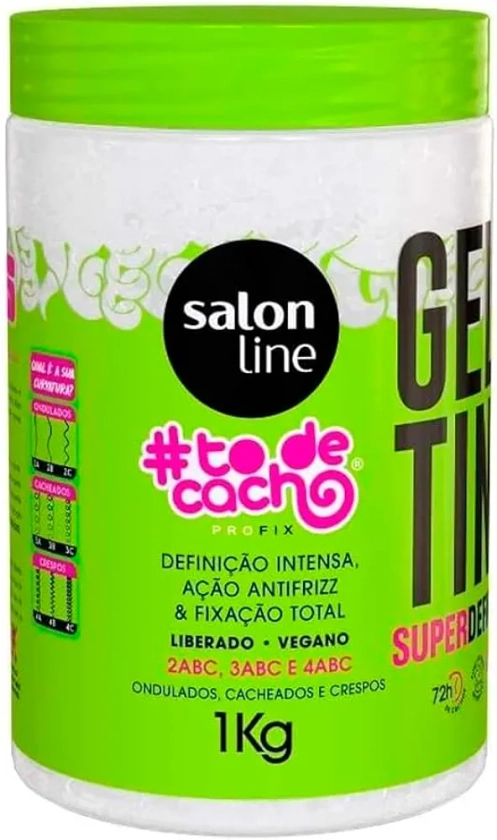 Salon Line, Gelatina Capilar, ToDeCacho, Super Definição, Vegano - Cabelos Ondulados, Cacheados e Crespos, 1 Kg | Amazon.com.br