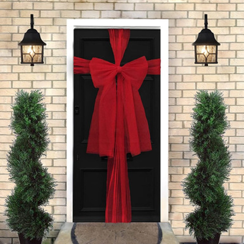 Red Christmas Door Bow