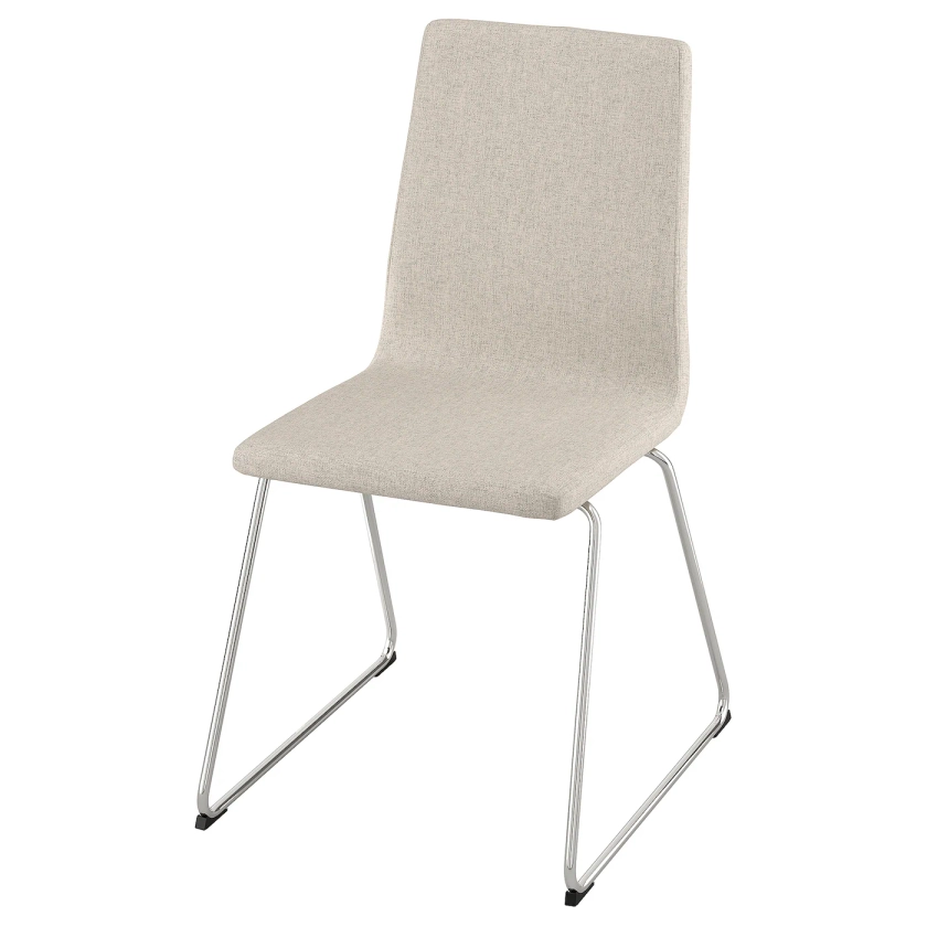 LILLÅNÄS dining chair, chrome-plated/Gunnared beige - IKEA