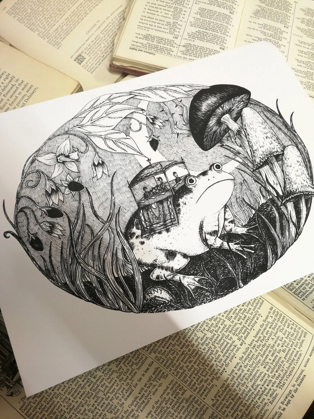 Hop on Hop Off Fantasy Frog Art Print - Etsy UK