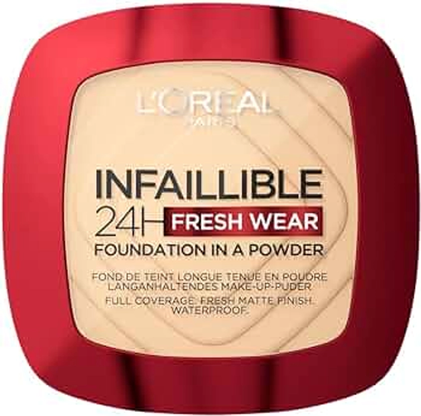 L'Oréal Paris - Fond de Teint Poudre Longue Tenue - Waterproof - Infaillible 24H Fresh Wear - Teinte : Beige Peau (130) - 53 g