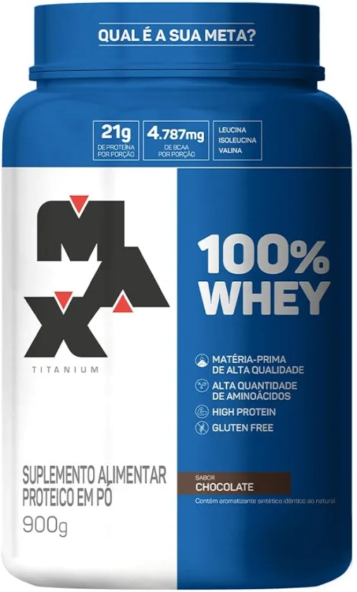 100% Whey - 900G Chocolate - Max Titanium, Max Titanium | Amazon.com.br