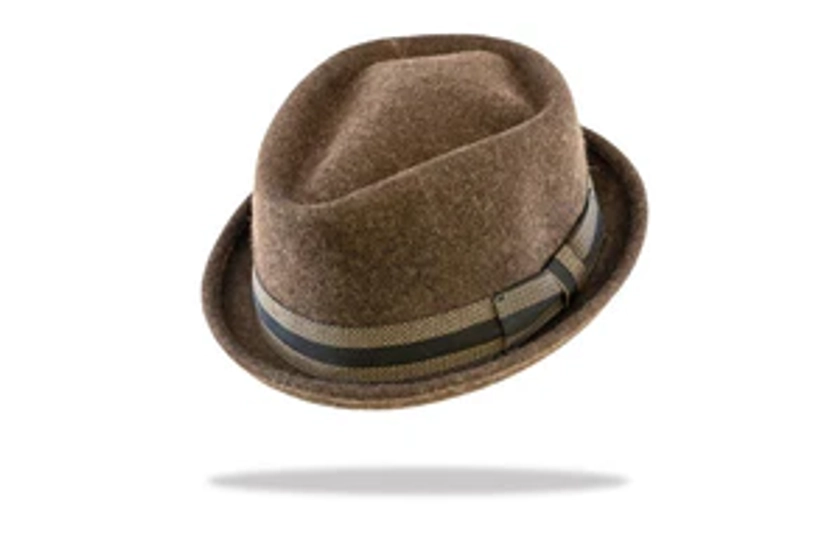 Porkpie  Mens Wool Felt in Brown MF14-03B